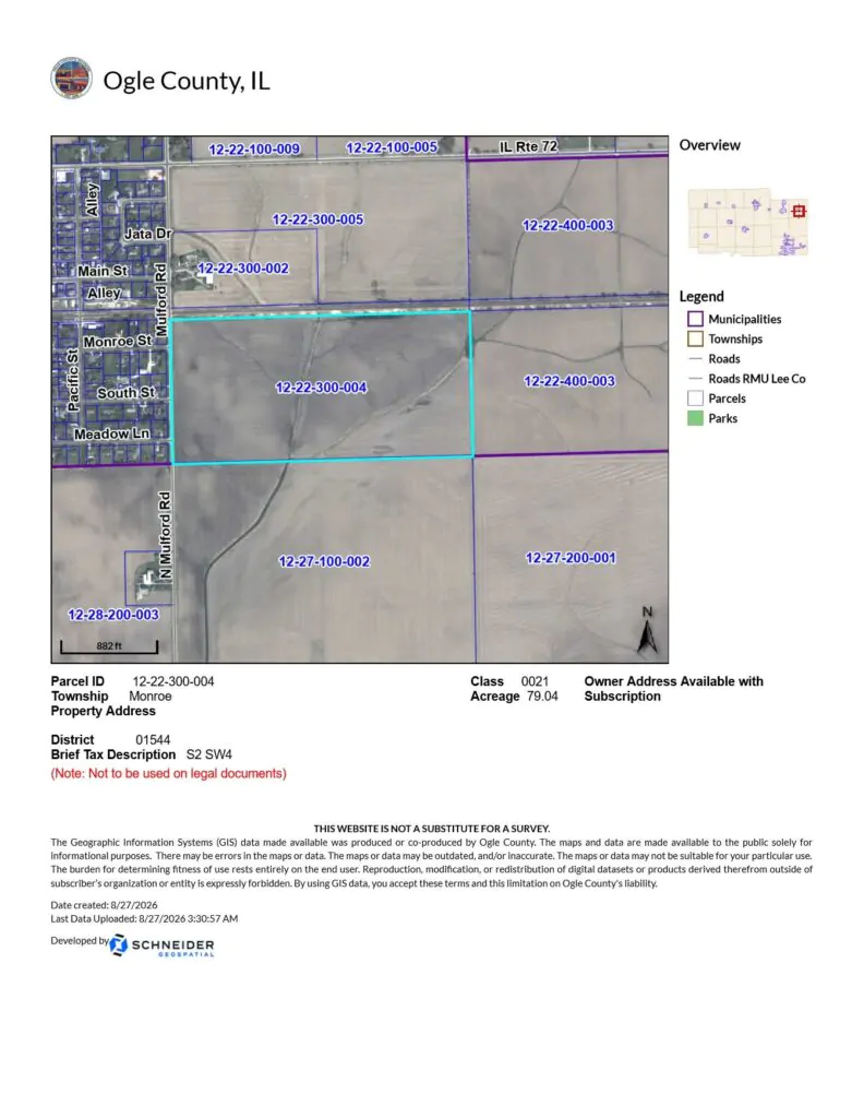 Land Auction 160 Acres – Monroe Center, IL
