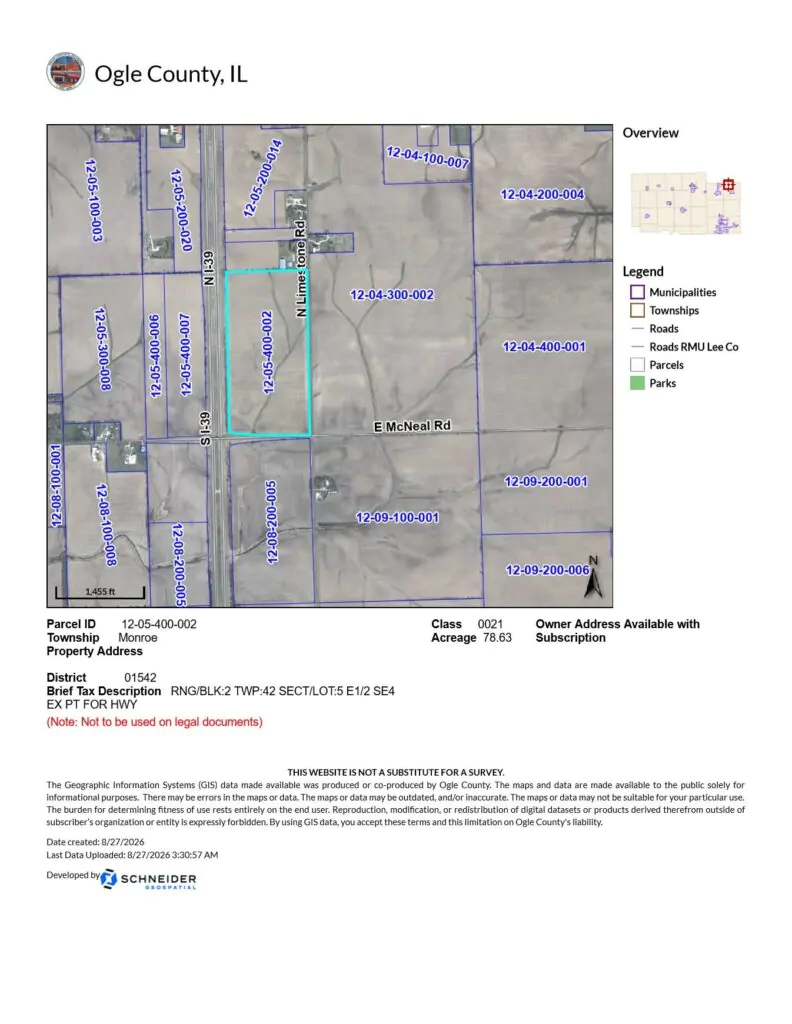 Land Auction 160 Acres – Monroe Center, IL